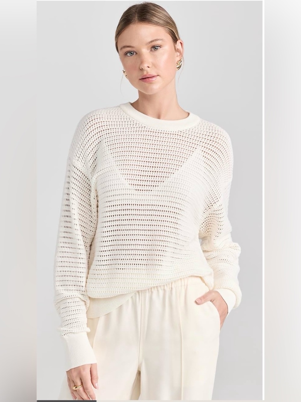 Varley Kershaw Open-Weave Crewneck Sweater